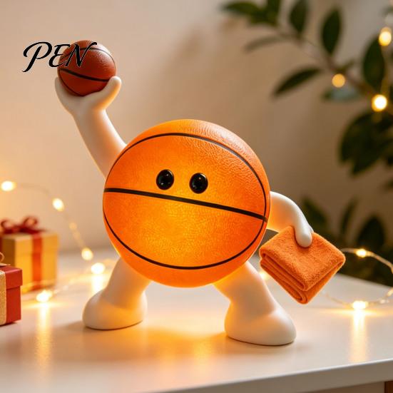 Soft Warm LED Bedroom Lighting Sports Ball Silicone Night Light, 7 Styles Football Basketball Tennis Golf Amber Atmosphere Tap Lamp, USB Rechargeable