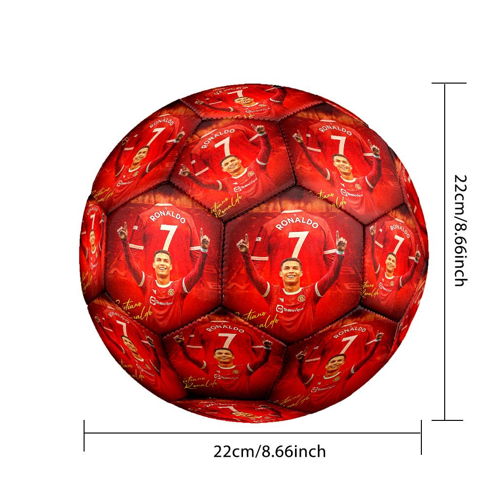 Cristiano Ronaldo Theme Soccer Ball Size 5 Soccer Ball Soft Touch Professional Training Football for Outdoor Sports