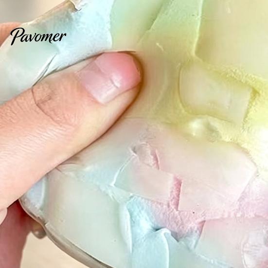 High Elasticity Stress Ball Wax Cracking Squeeze Toy, Rainbow Gradient Fidget Sensory Toy Relief Crispy with Protective Cover, Party Favors