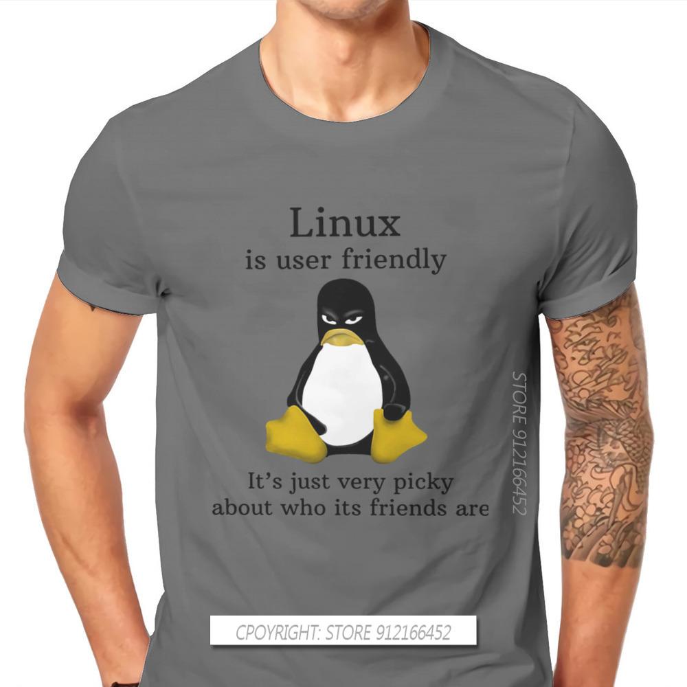 Linux Operating System Tux Penguin Men's TShirt User Friendly Just Picky Distinctive T Shirt Original Casual Sweats New Trend