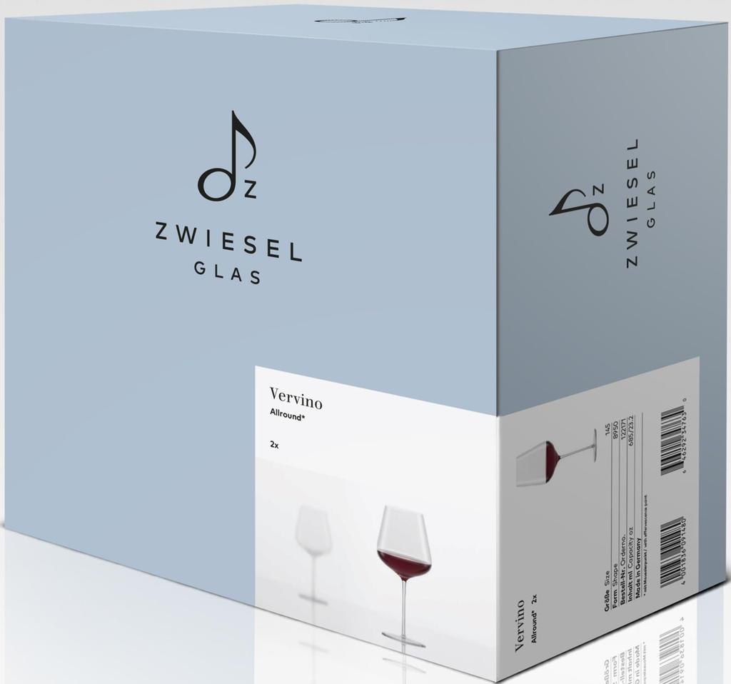 Zwiesel Vervino Wine Glasses, Shatter-Resistant, Machine-Made, Pair of 2, Suitable for Red and White Wines (m122171)