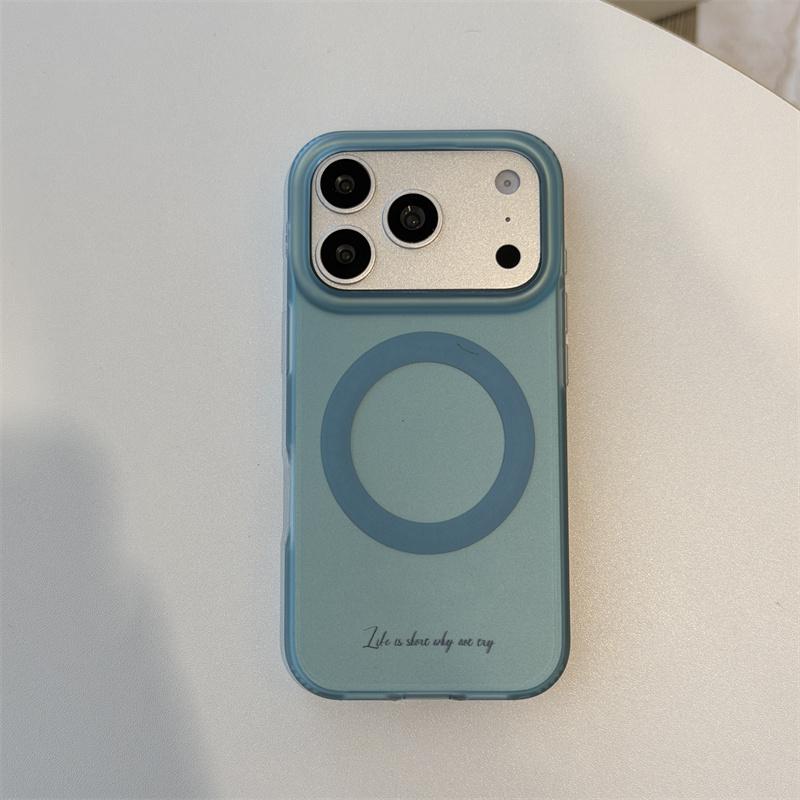 

Cute Light Blue Magnetic Decor Phone Case With Flower Bead Charm For iPhone 15 16 17 Pro Max INS Style Large Window Shockproof C For iPhone 15