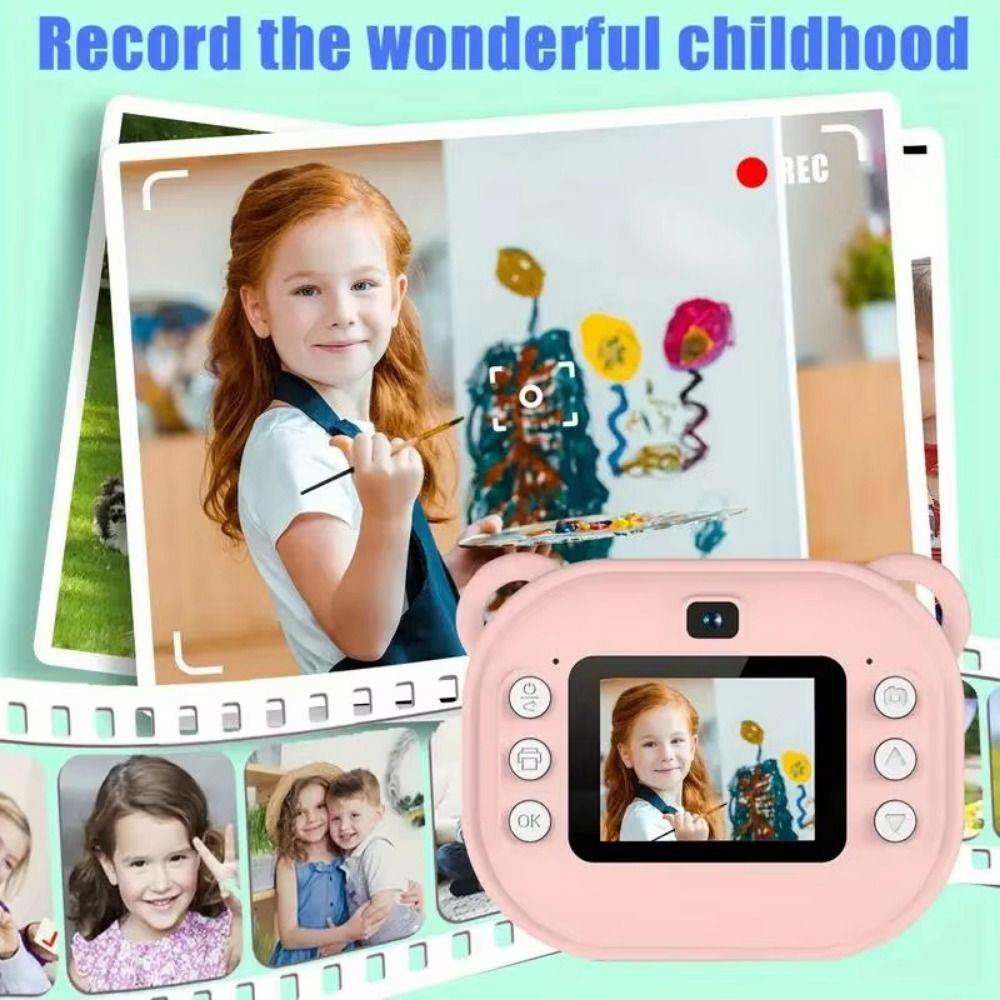2.0Inch HD Screen Children Digital Camera 1080P HD Recording Photo Thermal Printer  Birthday Gift