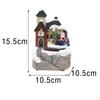 Music Box with , Desktop Ornaments Village Colorful Lights, Santa Snowy House Decoration for