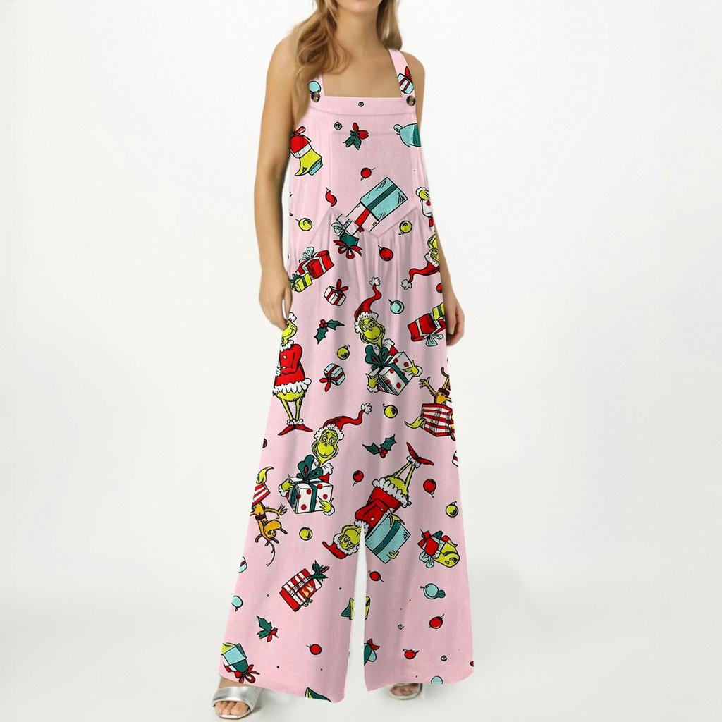 Women's Casual Loose Fit Printed Jumpsuit for Everyday Wear