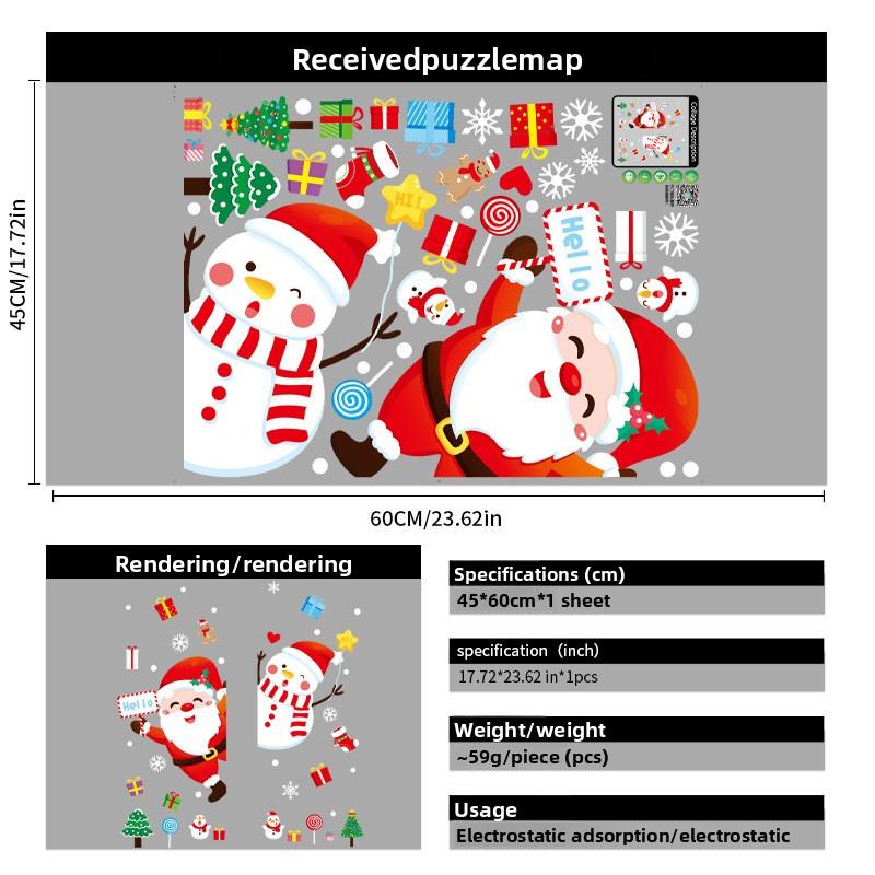 

Декоративные элементы для праздничной атмосферы Санта-Клауса, Электростатические наклейки на стекло в виде снеговика для торгового центра, Наклейки для оформления сцены