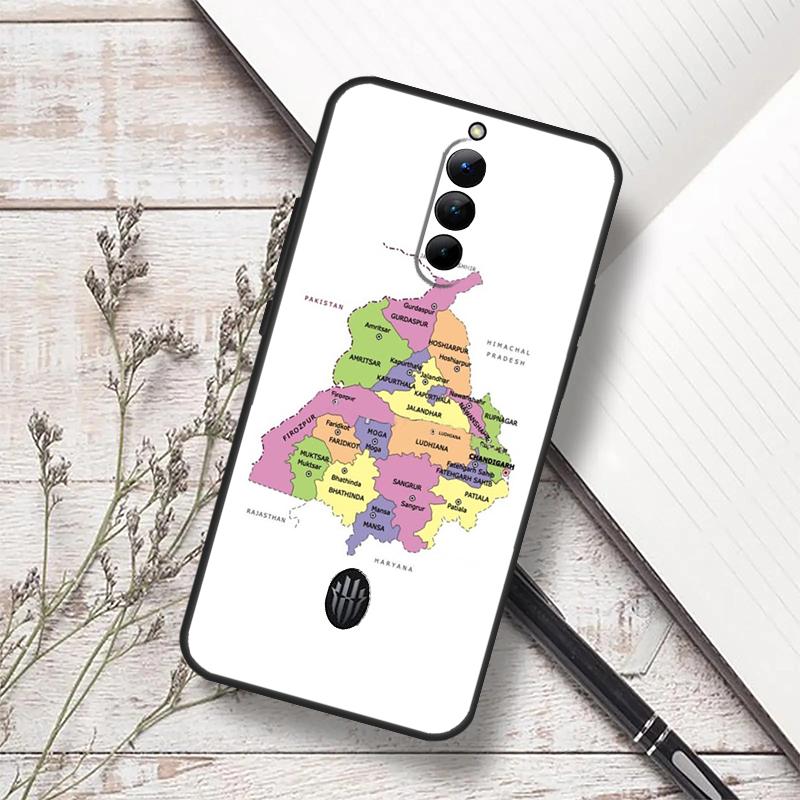 Punjab Map Case For ZTE Nubia Red Magic 11 10S 9S 8S 8 9 10 Pro Plus 6 7 6S 7S RedMagic 10 Air Cover