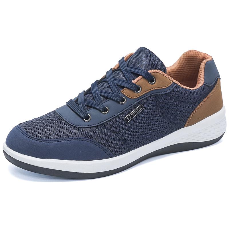 

Men s Casual Sneakers Breathable Mesh Running Shoes Lightweight Non Slip Sneakers Men Big Size Comfortable Sports Shoes 39 синий
