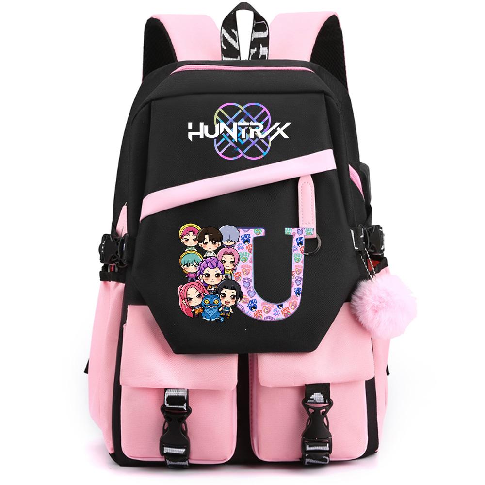 26 English Letter K-pop Demon Hunters Printed Large Capacity Backpack for Teenger Student Girl Boy Schoolbag Bookbag Women Waterproof Travel Bag