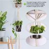 M-Modern-Macrame Double Plant Hanger Indoor Outdoor 2 Tier Hanging Planter Cotton Rope 4 Legs 67 Inch