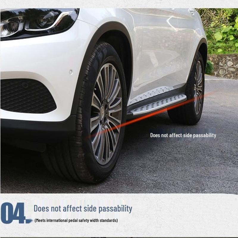 Extended Side Steps for Mercedes-Benz GLC Pedals: Compatible with GLC200, GLC260, GLC300 (Models 2016-2025)