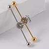 YW Industrielle Barbell Ohrringe Piercing Schmuck Chirurgischer Edelstahl Scaffold Piercings CZ Bar für Damen Herren