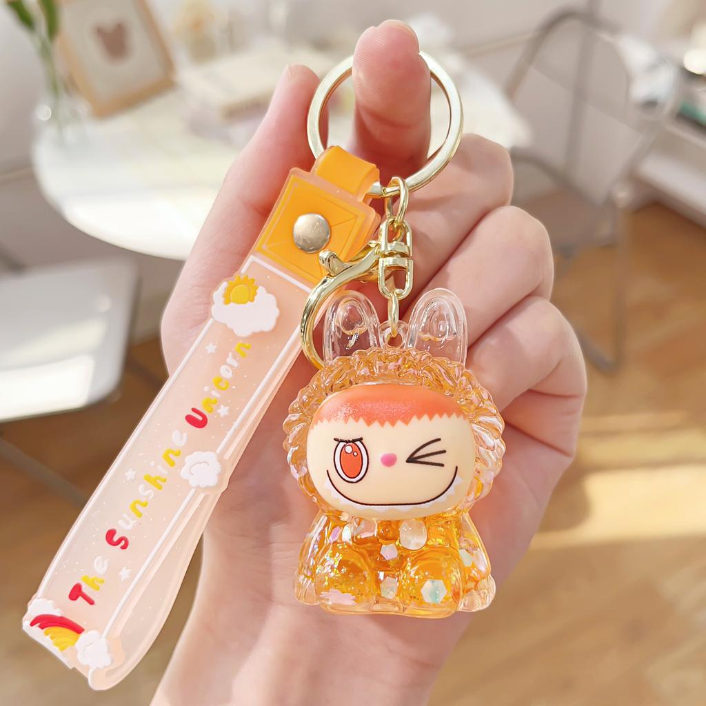 Acrylic Quicksand Oil Mini Keychain Bag Small Pendant Key Chain