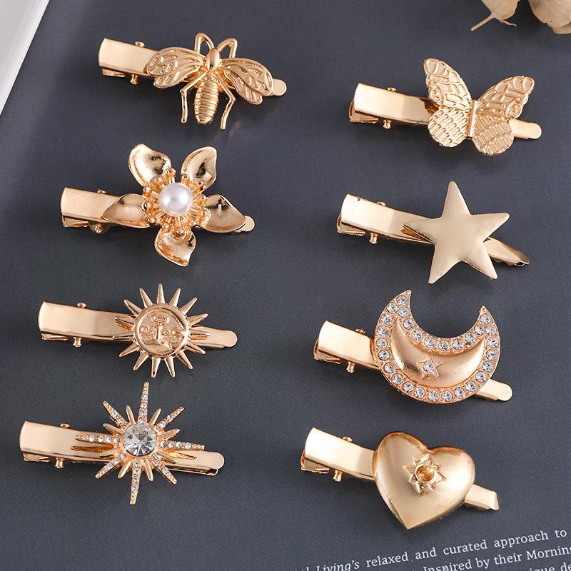 1 шт., заколка для волос в форме бабочки с жемчугом и стразами ...