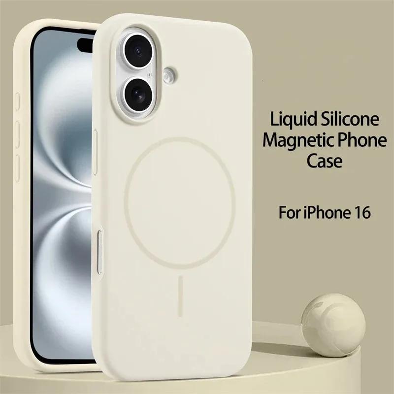 Liquid Silicone Phone Case For iPhone 17 16 15 14 13 12 11 Pro Max Plus Magnetic Wireless Charger Magsafe Shockproof Back Cover