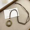 Retro Ethnic Ceramic Wood Necklace: Geometric Fruit Pendant for Women