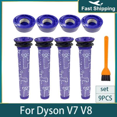 Pre-Filters HEPA Post-Filters Replacements for Dyson V8 and V7 Absolute Cordless Vacuum Cleaners Filter for Dyson 7 8