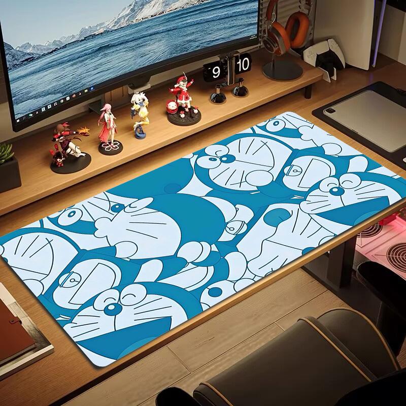 Doraemon Print Cushion Non-slip Laptop Tablet Big Mousepad XXL Mat Mini PC Playmat With Lock edge