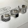 Xiaomi BF CLUB 925 Sterling Silver Ring For Women Jewelry Retro Black Stone Open Vintage Handmade Ring Allergy For Party Birthday Gift