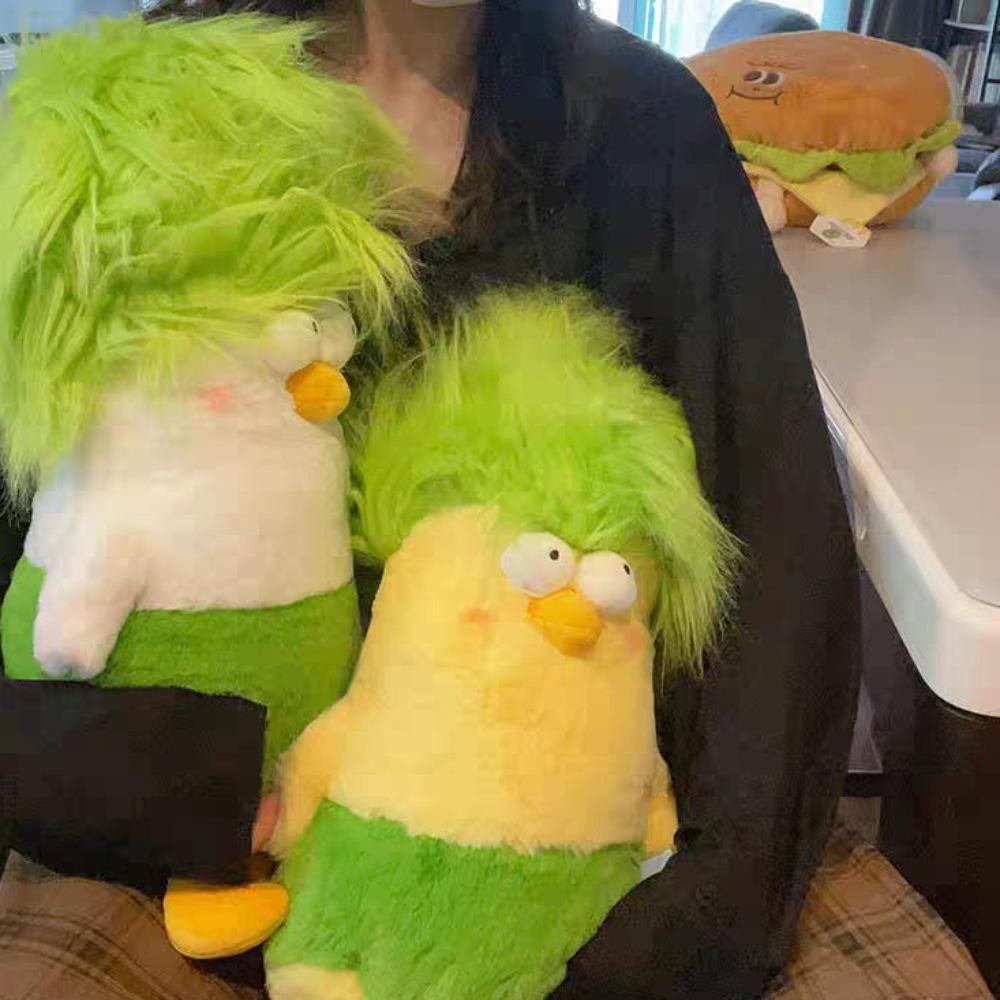 Funny Cartoon Chicken Plush Toys Afro Head Kawaii Animal Pillow Home Decoration Anime Chicken Doll Birthday Gifts