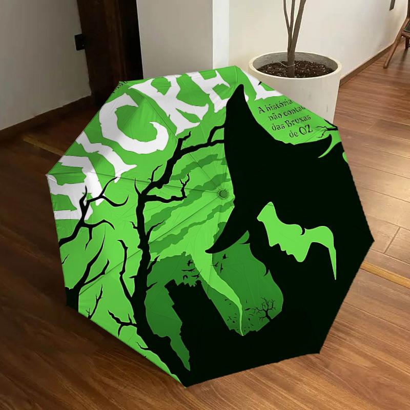 1pc Wicked Wizard Automatic Folding Umbrella, Portable Collapsible Design, Casual Outdoor Accessory L1127034