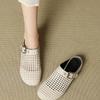 Woman Slippers 2026 Summer Fashion Mueller Low Heel Soft Bottom Casual Shoes Breathable Mesh Shoes Woman Fashion Braided Shoes