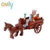 Ovly Zestaw części Farm Carriage Gardening MOC z wozem wołowym, zwierzętami DIY, klocki konstrukcyjne, zestaw do pieczenia kurczaka w stylu retro, prezent dla dzieci z instrukcją
