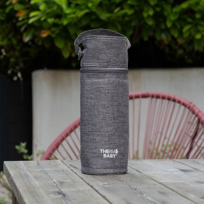 Porte Biberon THERMOBABY - Isotherme - Gris Chiné