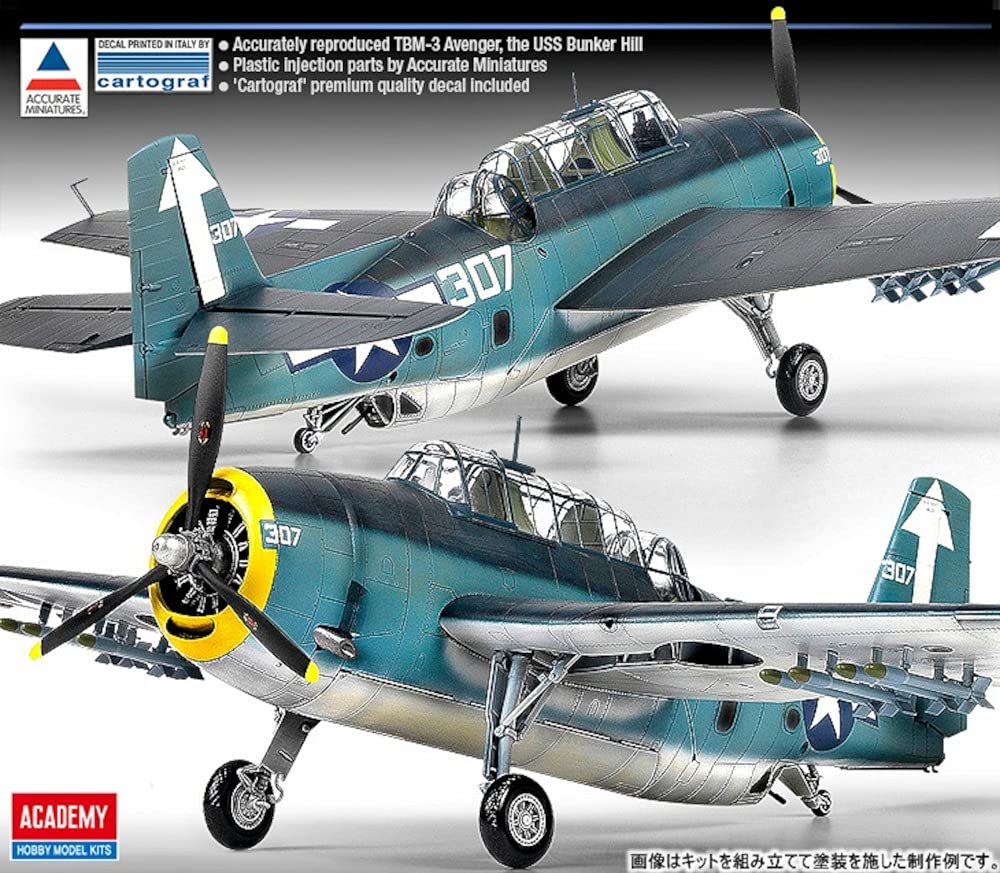 Academy 1/48 TBM-3 Avenger USS Bunker Hill Plastic Model 12285 ACADEMY