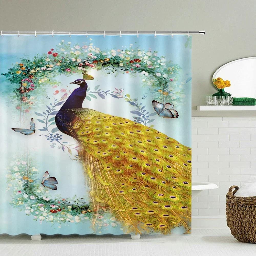 Horse Elephant Shower Curtain 3d Printing Waterproof Polyester Animals Bathroom Curtains Decoration with Hook Curtain