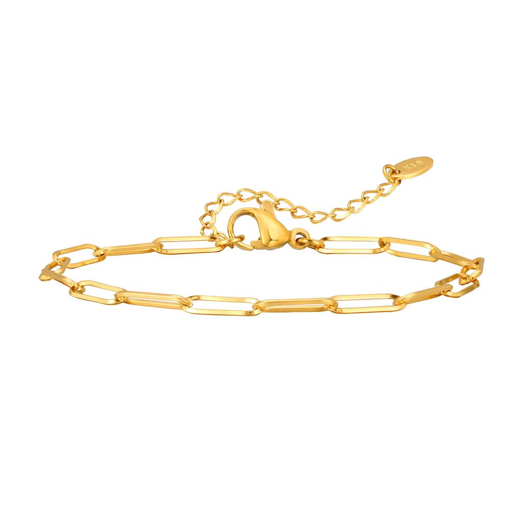 3.5mm Minimalist Stainless Steel Square Cable Chain Bracelets for Women,Female Gold Color Charm Bracelets Jewelry Brithday Gift