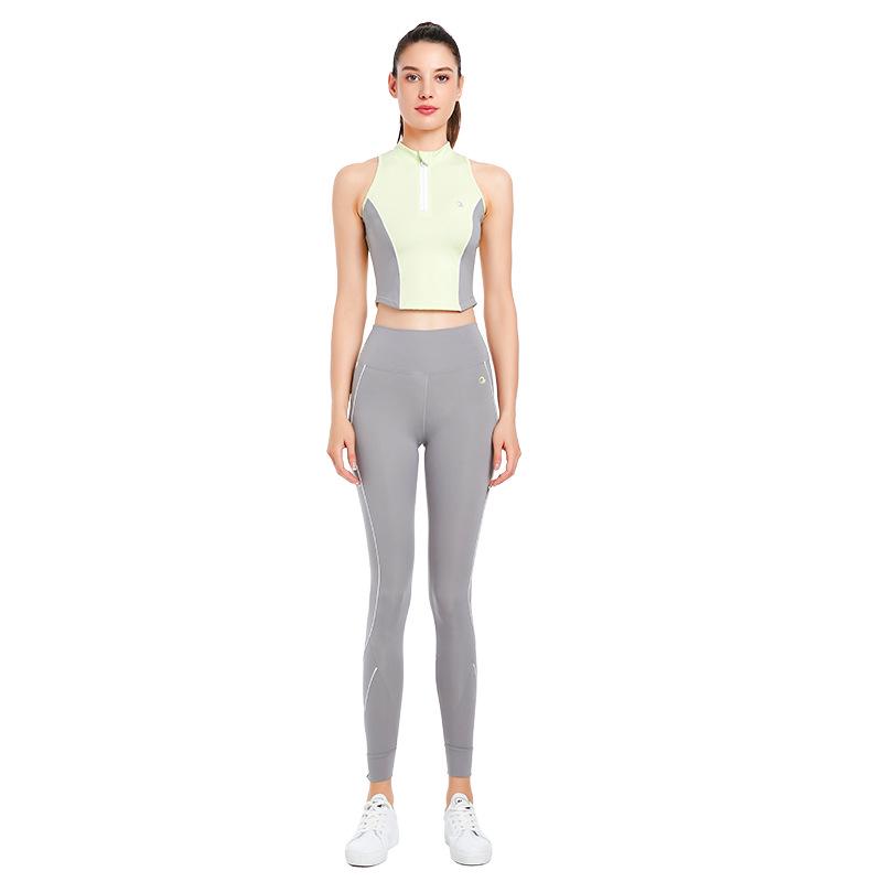 

Женский быстросохнущий комбинированный фитнес-комплект: Весенне-летняя одежда для йоги и бега с дизайном, подтягивающим бедра Medium