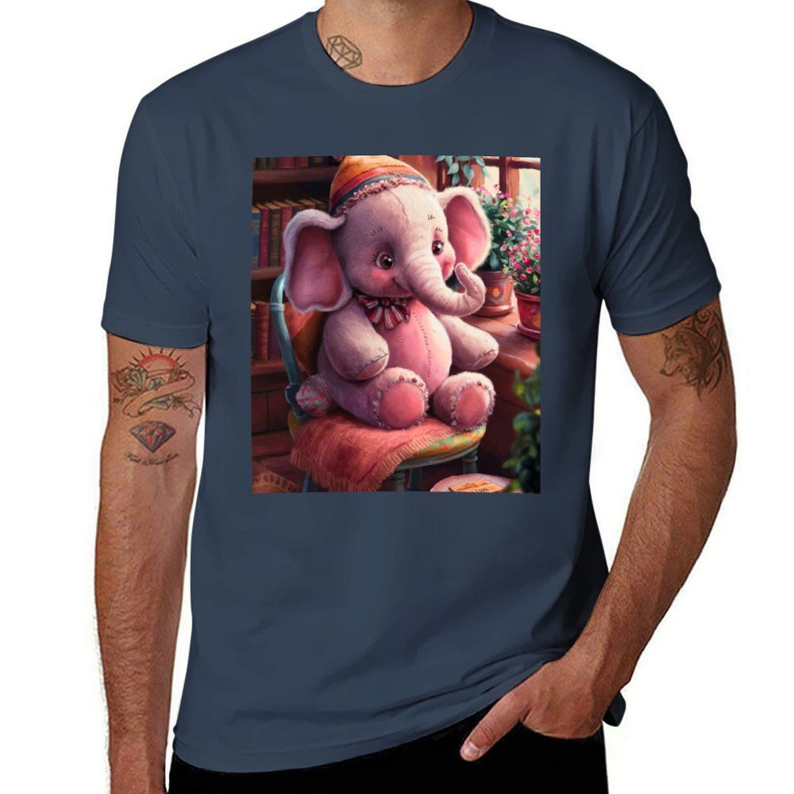 Elephant Portrait Plush Elephant Tshirt Simple Print Design Tshirt S