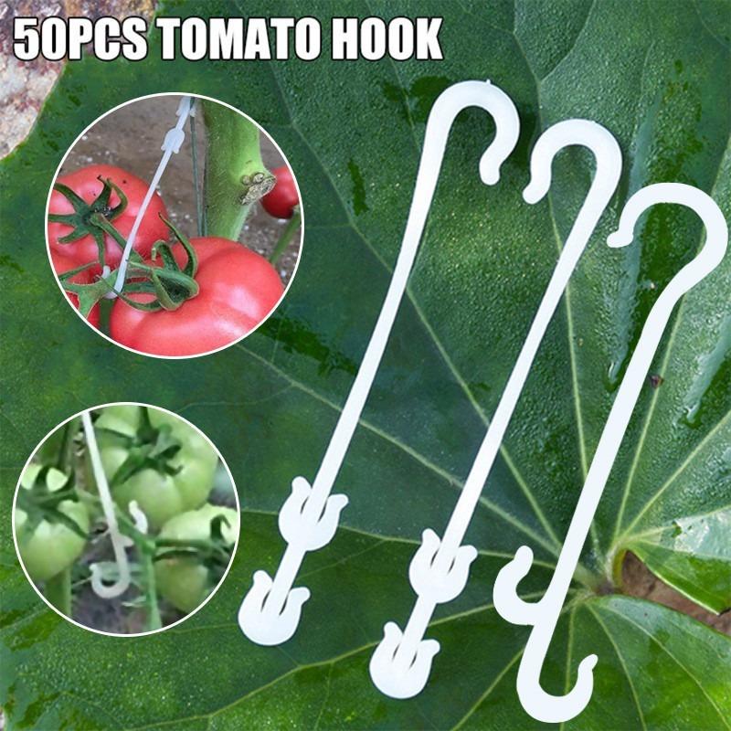 9.5/13/16cm Tomato Support J Shaped Ear Hook Clip Garden Vegetable Grape Vine Fastener Buckle Prevent Fruit Cluster Falling 50Pcs