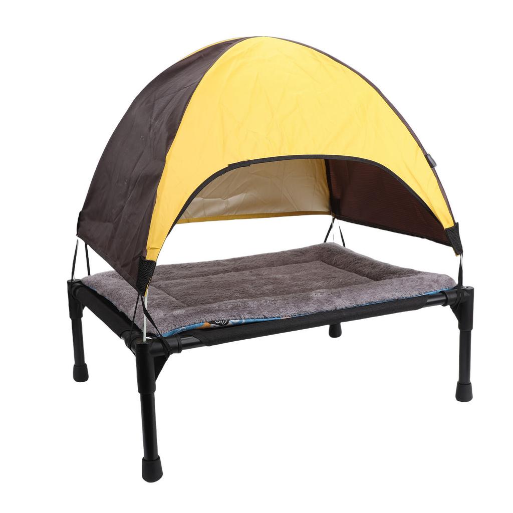Lit de chien surélevé d'extérieur avec auvent Tente de camping rafraîchissante Lit de camp pour chien hors sol pour activités de plein air