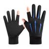 Cycling Gloves Men Winter Warm Fleece-lined Touch Screen Leak Two Finger Driving Non-Slip Windproof Sports Fishing Gloves
