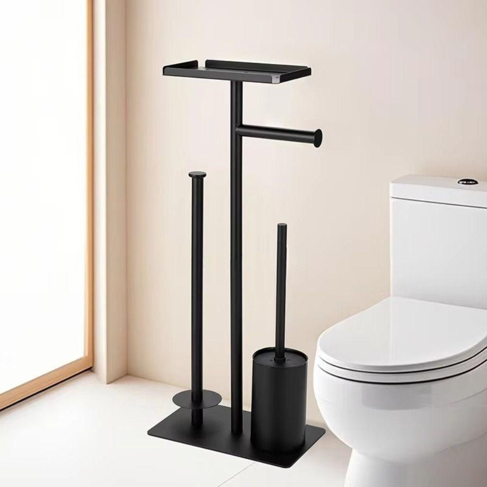 Rust-proof Floor Standing Toilet Roll Holder Freestanding Tissue Dispenser Hotel Bathroom