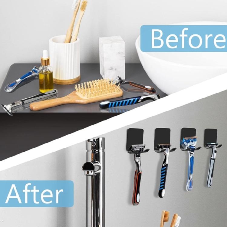 Contemporary Bath Storage Hook For Razors Chargers Stainless Steel Drillless Mounting System Durable Bathroom Organizers