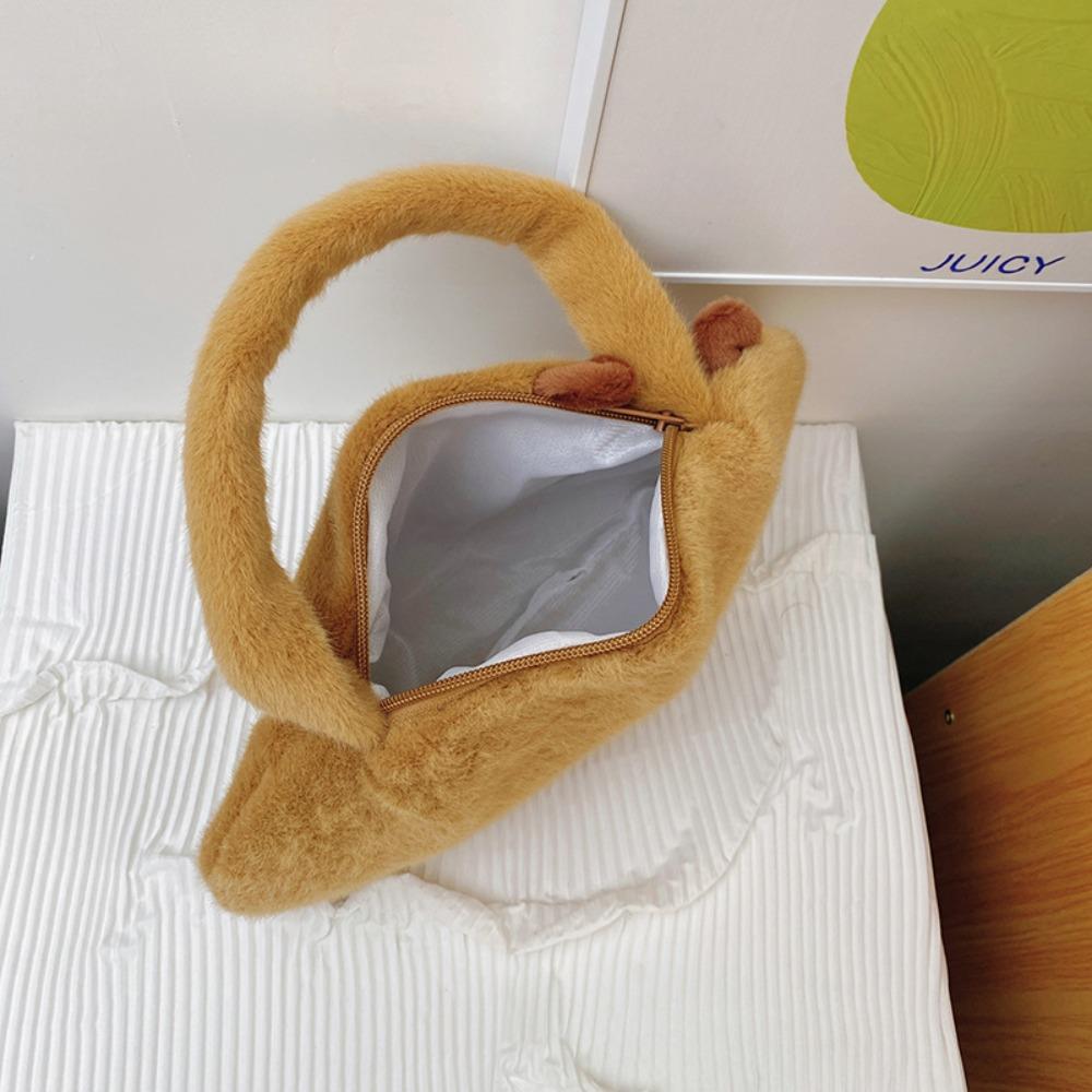 Large Capacity Capybara Plush Shoulder Bag Animal Cartoon Cartoon Crossbody Bag  Female Lady Girl