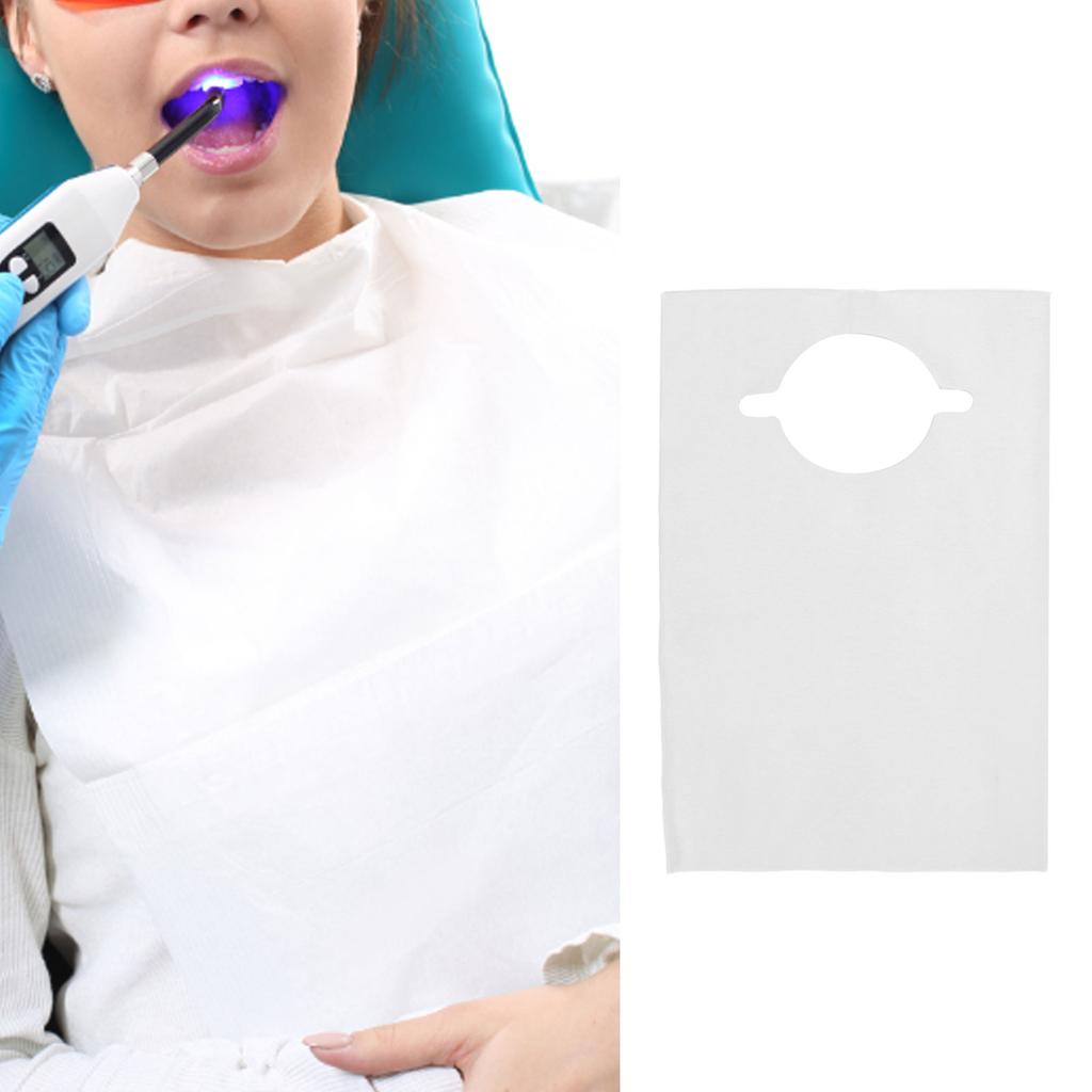 100pcs Disposable Adult Bib Waterproof Restaurant Beauty Salon Dental Bib for Elderly 15.7 X 23.6 Inch