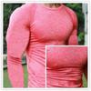 Magliette Fitness Uomo Asciugatura Rapida Sport Outdoor Corsa Arrampicata Maniche Lunghe Tights Tinta Unita Maglietta Compressione Allenamento Palestra Uomo