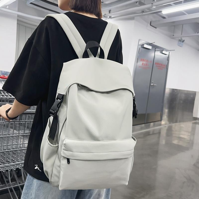 Einfarbig Schultasche College-Stil Männer Leichter wasserdichter Rucksack Frauen Klasse Pendlerrucksack