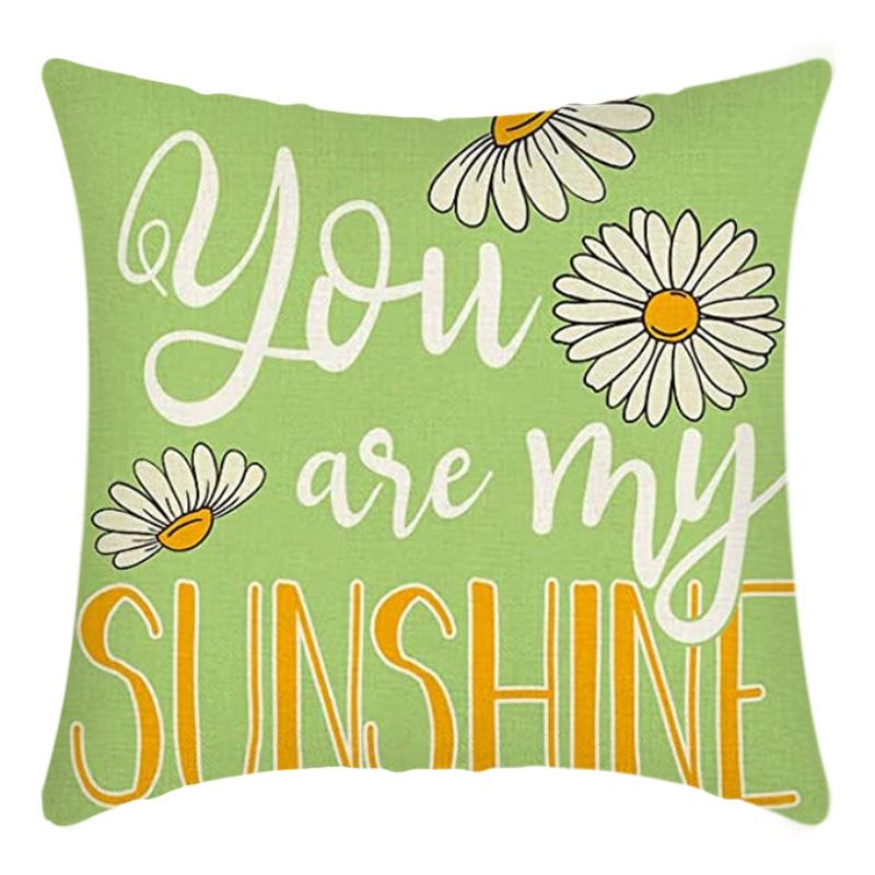 

Summer Green Plant Pillow Cover Linen Print Living Room Sofa Decorative Cushion Cover Bedroom Cushion Cover 45*45cm