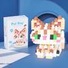 with box Pet cats building block cartoon cute doll puzzle assembly children's toy DIY table ornaments boys girls birthday gifts