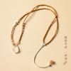 White agate auspicious cloud wish-fulfilling lock pendant, auspicious peace lock, chalcedony, olive stone, bamboo knot, new Chinese style clavicle