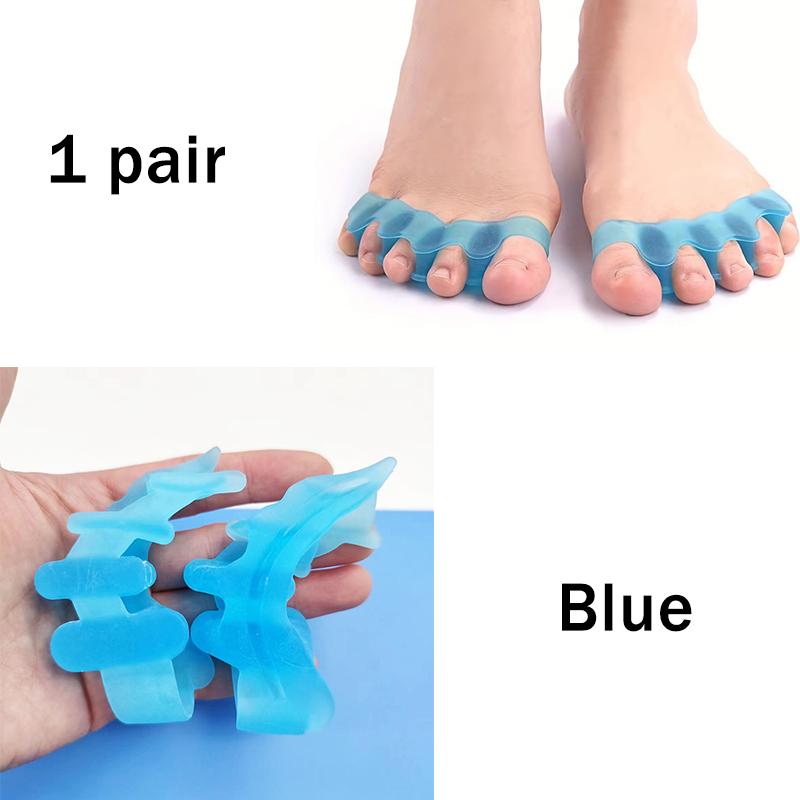2pcs Four-Hole Toe Separator Silicone Overlap Toe Corrector Thumb Hammer Insoles Corrector Reusable Toe Spacers for Feet Spacers