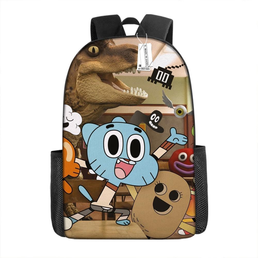 Zaino Scolastico per Bambini Gum Fun World Set 3 Pezzi Leggero Cartone Animato Carino Grande Capacità