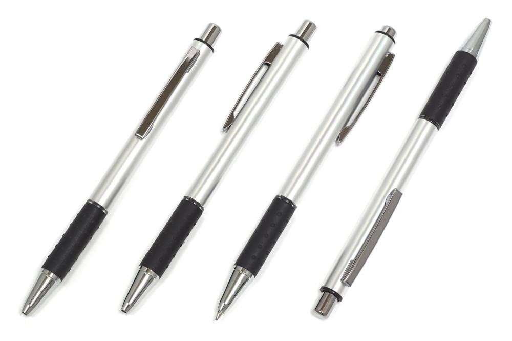 Moss Green Grained Leather Pen Case with a Silver Metal Touch Bar and a Silver Metal & Pitch Grip Ballpoint Pen (SASM-ALST-WZS2062BP)