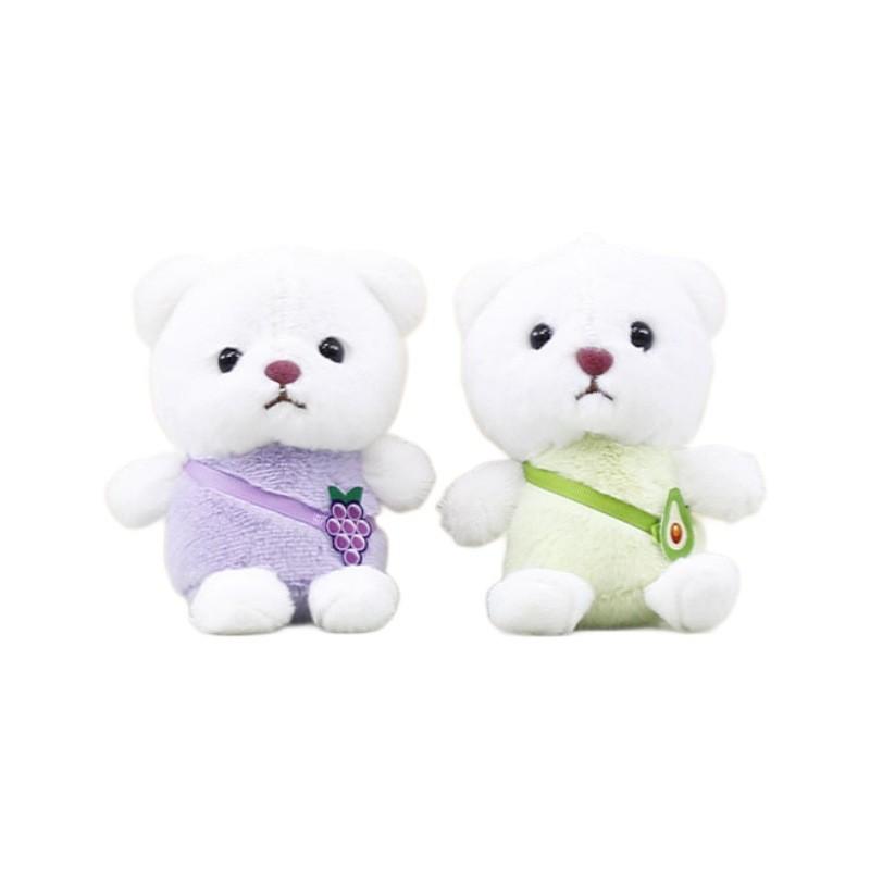 Adorable Plush Bear Keychain Cute Fruit Themed Stuffed Animal Accessory 12cm