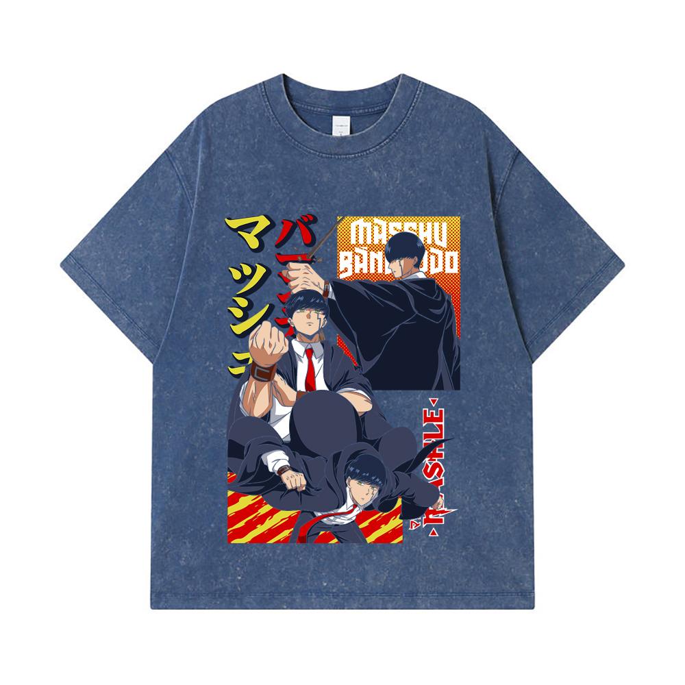 

275 GSM Washed T-shirts 100% Cotton Mashle V3 Mash Print Unisex Heavy Cotton T Shirt 2XL королівський синій колір